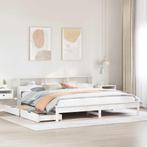 vidaXL Bed met boekenkast zonder matras grenenhout wit, Huis en Inrichting, Verzenden, Nieuw