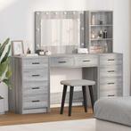 vidaXL Kaptafel met lade 3 pcs Grijs 40 x 41 x 135 cm, Huis en Inrichting, Tafels | Kaptafels, Verzenden, Nieuw