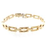 Gouden Bismarck schakel armband | 19 cm (vintage sieraad), Ophalen of Verzenden, Gebruikt, Overige kleuren, Goud