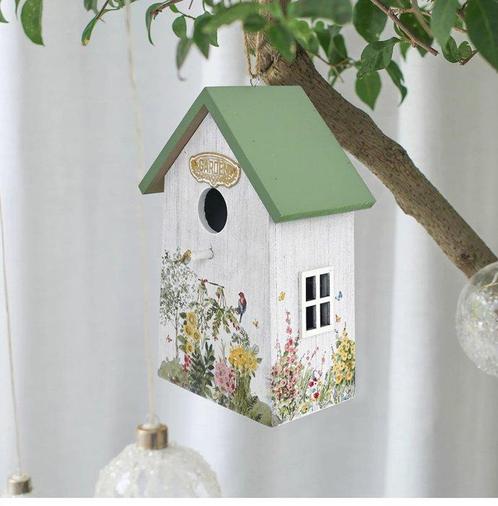 Art déco Cabane à oiseaux - Bois - Cottage pour oiseaux de, Antiek en Kunst, Curiosa en Brocante