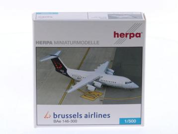 Schaal 1:500 Herpa 509909 brussels airlines BAe 146-300 R..., Ophalen of Verzenden