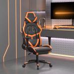 vidaXL Chaise de jeu avec repose-pied Noir et orange, Neuf, Verzenden
