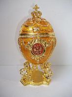 Gros œuf Impérial Jaune - Style Fabergé - Hauteur : 15 cm -, Antiek en Kunst, Kunst | Designobjecten