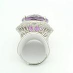 Amethist - Zilver, Spectaculair oversized amethist ring (65, Antiek en Kunst