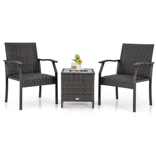 Tweedekans | Coast 3-Delige Rieten Patio Set – 2, Huis en Inrichting, Tafels | Salontafels, Ophalen of Verzenden