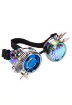 Goggles Steampunk Bril Spikes Vergrootglas Oliekleurig Montu, Nieuw, Ophalen of Verzenden