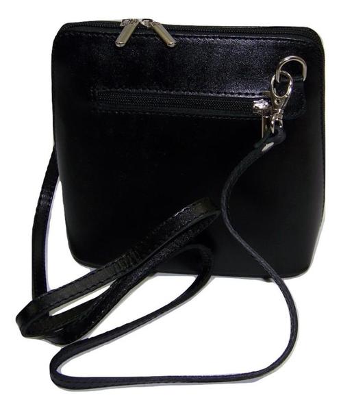 Zwart Vera Pelle Italiaans leren schoudertasje (rits rondom), Handtassen en Accessoires, Portemonnees, Verzenden