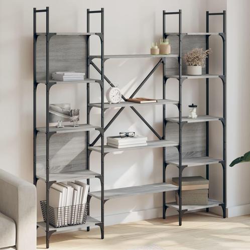 vidaXL Boekenkast 155,5x24x166,5 cm bewerkt hout grijs, Huis en Inrichting, Kasten | Boekenkasten, Nieuw, Verzenden