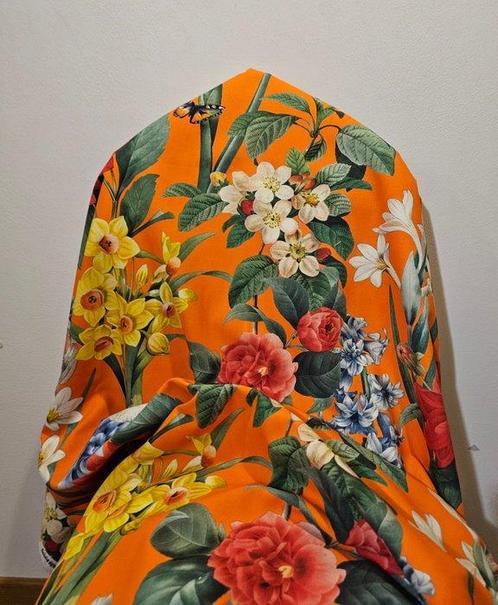Exclusief Bohemisch bloemenweefsel, oranje - 300x280cm -, Antiek en Kunst, Kunst | Designobjecten