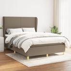 vidaXL Boxspring met matras stof taupe 140x200 cm, Huis en Inrichting, Slaapkamer | Bedden, Verzenden, Nieuw
