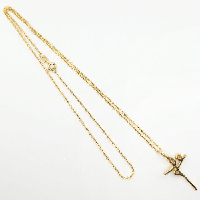 Ketting met hanger - 18 karaat Geel goud, Handtassen en Accessoires, Antieke sieraden