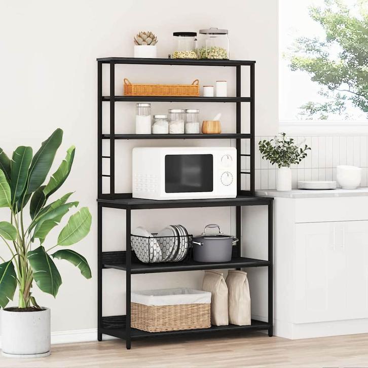 vidaXL Keukenplank Zwart Eiken 100 x 40 x 168 cm Bewerkt, Huis en Inrichting, Kasten | Boekenkasten, Nieuw, Verzenden