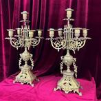 Candélabre (2) - Bronze doré - Paire de candélabres antiques