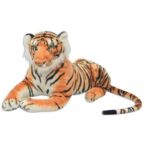 vidaXL Speelgoedtijger pluche bruin XXL, Kinderen en Baby's, Speelgoed | Knuffels en Pluche, Nieuw, Verzenden