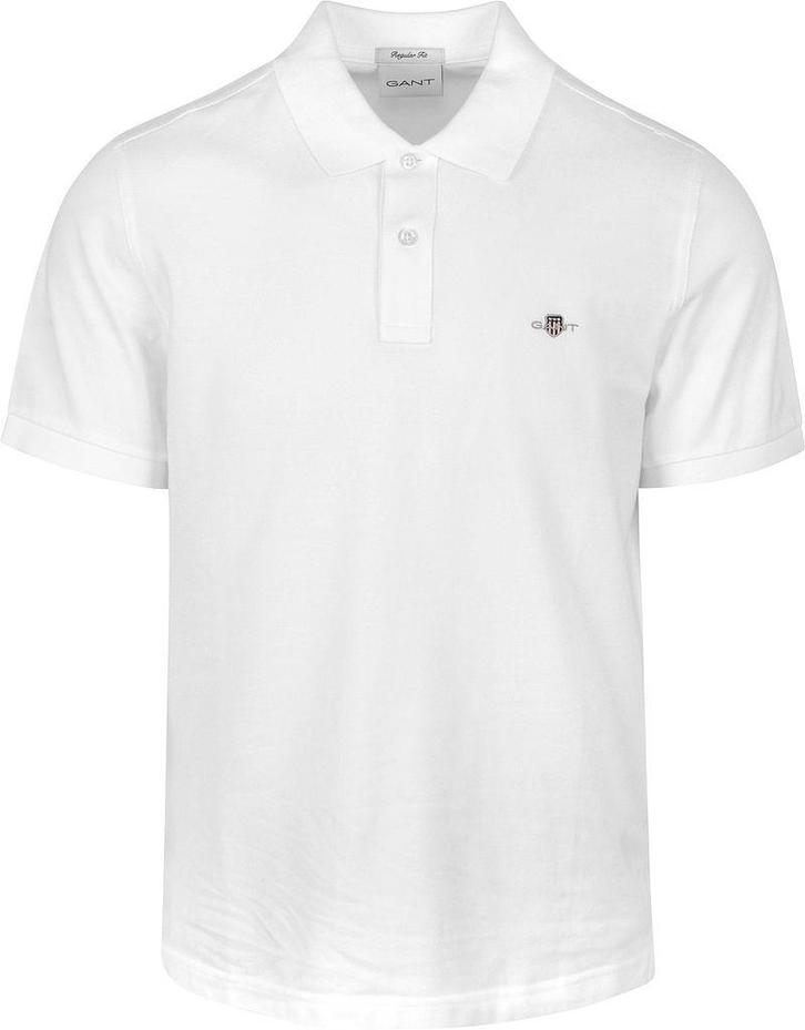 Gant Shield Piqué Poloshirt Wit maat Maat 52/54 (L) Heren, Kleding | Heren, Polo's, Wit, Nieuw, Maat 52/54 (L), Verzenden