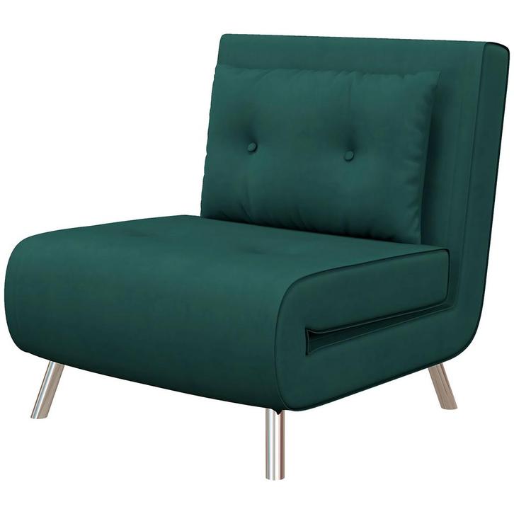 Gastenstoel - Slaapfunctie - Opklapbaar - Donkergroen, Huis en Inrichting, Stoelen, Overige kleuren, Nieuw, Stof, Ophalen of Verzenden