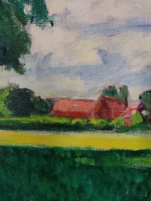 Istvan Toth - Zicht op Meerhout vanaf het veld, Antiek en Kunst, Kunst | Schilderijen | Modern