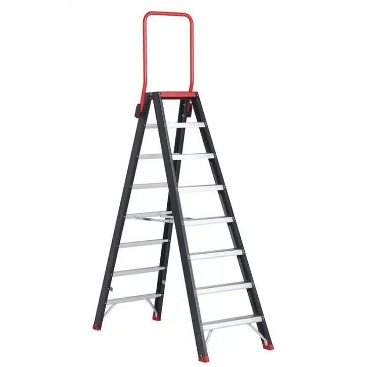 Altrex dubbele trapladder Taurus 2×8 treden met steunbeugel, Doe-het-zelf en Bouw, Ladders en Trappen, Trap, Nieuw, Minder dan 2 meter