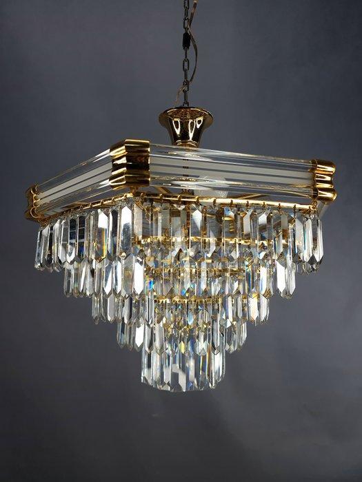 Plafondlamp - rotskristallen - Messing, Kristal -, Antiek en Kunst, Curiosa en Brocante