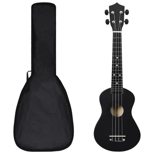 vidaXL Ukuleleset met tas voor kinderen sopraan 23 zwart, Muziek en Instrumenten, Overige Muziek en Instrumenten, Nieuw, Verzenden