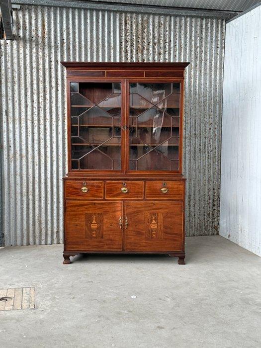 Boekenkast - Kast met glas opstand - Mahonie, Buxushout -, Antiquités & Art, Antiquités | Autres Antiquités