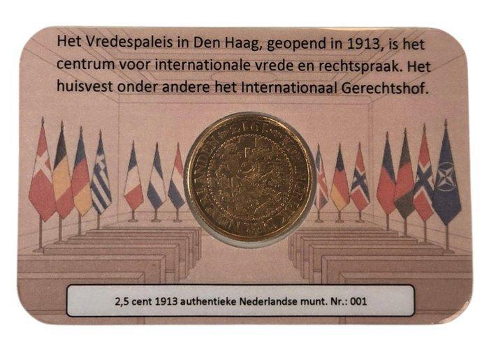Nederland. Wilhelmina. 2 1/2 Cent 1913 Coincard, Postzegels en Munten, Munten | Nederland