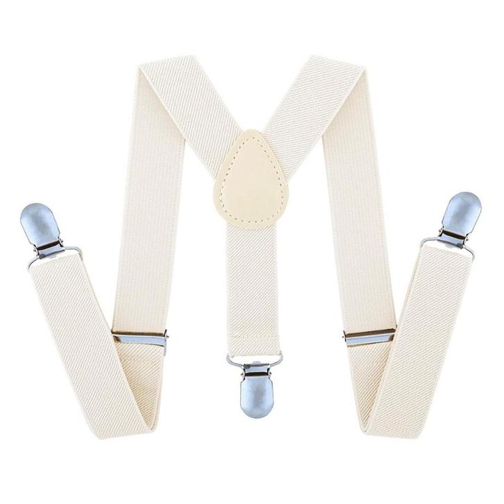 Fako Fashion - Kinder Bretels - Effen - 65cm - Crème, Kinderen en Baby's, Kinderkleding | Overige, Verzenden