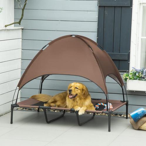 Hondenbed – LuxePaws - Verhoogd en ademend – Bruin, Dieren en Toebehoren, Hondenmanden, Nieuw, Stof, Ophalen of Verzenden