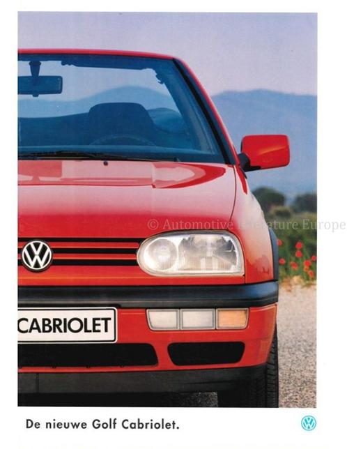 1993 VOLKSWAGEN GOLF CABRIOLET BROCHURE NEDERLANDS, Boeken, Auto's | Folders en Tijdschriften, Ophalen of Verzenden