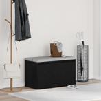 vidaXL Halbankje Zwart Eiken 80x40x45 cm Gelaagd Hout, Verzenden, Nieuw
