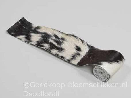 Kunstvel bontje Geit Zwart/Wit 7 cm rol 1 meter, Hobby en Vrije tijd, Knutselen, Nieuw