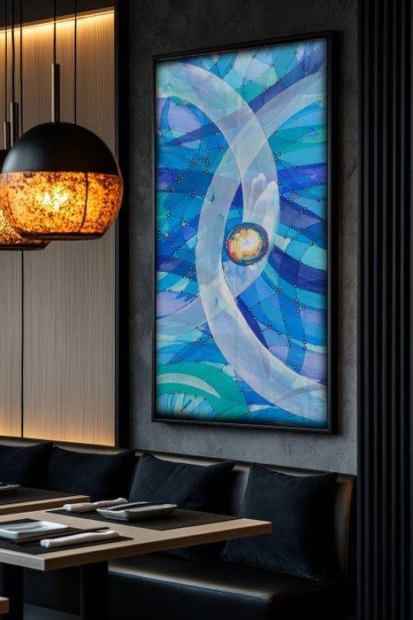 Ksavera - Abstract A1360 - painting on XXL canvas 210cm, Antiek en Kunst, Kunst | Schilderijen | Modern