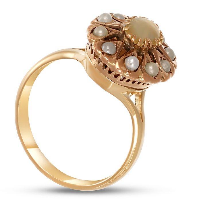 Ring - 18 karaat Geel goud - Parel - 18 karaats goud, Handtassen en Accessoires, Ringen