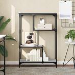 vidaXL Boekenrek 81x36x115 cm bewerkt hout en staal grijs, Verzenden, Nieuw