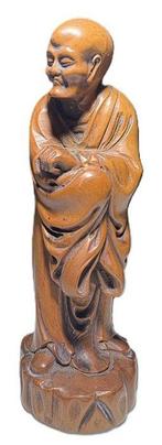 Chinese Carved Wooden Figure of a Luohan (Arhat) – Monk