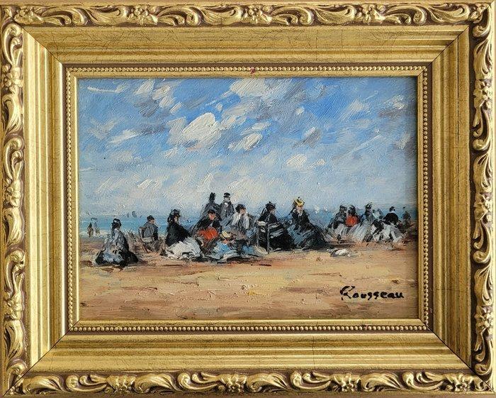 Camille Rousseau (1949) - Dimanche en Normandie ~ Plage de, Antiek en Kunst, Kunst | Schilderijen | Klassiek