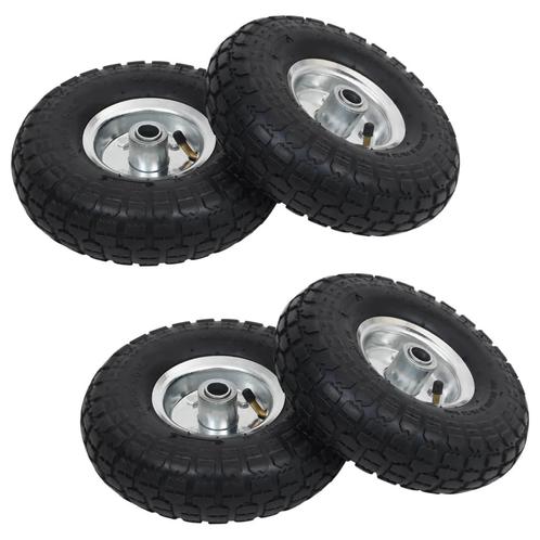 vidaXL Steekwagenwielen 4,10/3,50-4 (260x83) rubber 4 st, Zakelijke goederen, Machines en Bouw | Heftrucks en Intern transport