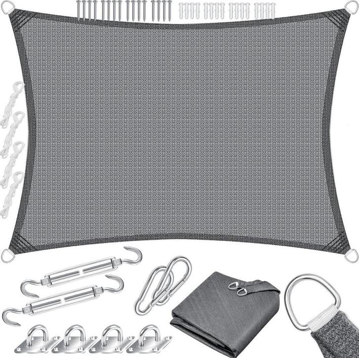 KESSER® Schaduwdoek 4x6 m - Zonnezeil - Waterafstotend - Rec, Tuin en Terras, Schaduwdoeken, Nieuw, Verzenden