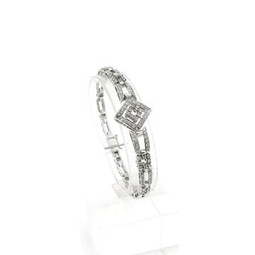 18 Krt. Witgouden schakel armband met diamant; 1,40 ct. |... beschikbaar voor biedingen