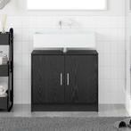 vidaXL Wastafelcabinet Zwart Eiken 63 x 29 x 55 cm Bewerkt, Huis en Inrichting, Verzenden, Nieuw