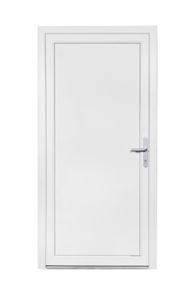 PVC Deur volpaneel Basic Plus b98xh204 cm wit R, Doe-het-zelf en Bouw, Deuren en Vliegenramen, Nieuw, Glas, Kunststof, Metaal