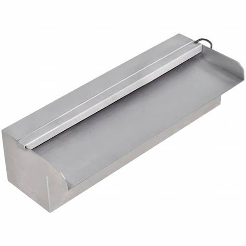 vidaXL Zwembadwaterval met LEDs rechthoekig 30 cm roestvrij, Tuin en Terras, Waterpartijen en Fonteinen, Nieuw, Verzenden