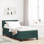 vidaXL Boxspringbed met Matras Donkergroen 90x190 cm Fluweel, Huis en Inrichting, Slaapkamer | Bedden, Verzenden, Nieuw