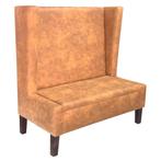 Horeca Bank | KING | Microvezel/Hout | Cognac | Wengé Poten, Zakelijke goederen, Verzenden, Nieuw in verpakking