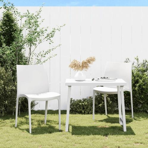 vidaXL Tuinstoelen 2 st 50x46x80 cm polypropeen wit, Tuin en Terras, Tuinstoelen, Nieuw, Verzenden