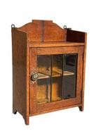 Medicijnkastje - Glas-in-lood, Hout - Antieke kleine kast, Antiek en Kunst