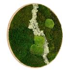 Mosschilderij Rond 100 cm Ongelakt Eiken - Uppsala Latte, Verzenden, Nieuw
