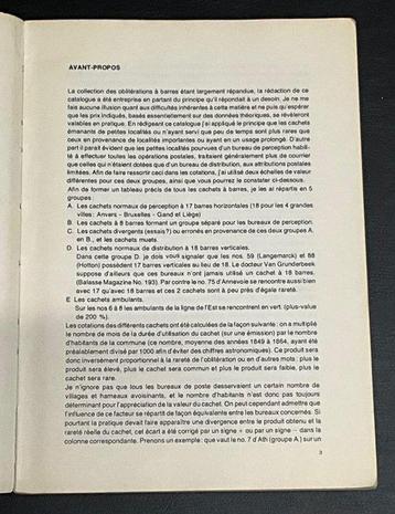 België 1849/1864 - Studie Les cachets à barres de Belgique beschikbaar voor biedingen