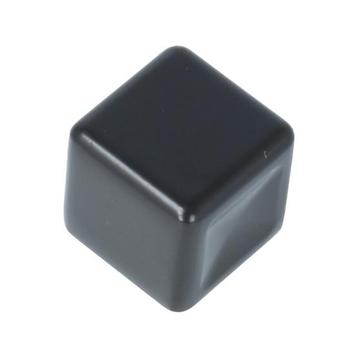 Knop Kubus zamak 20 mm mat zwart