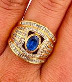 Bague - 18 carats Or jaune Saphir - Diamant, Bijoux, Sacs & Beauté